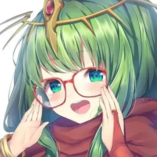 ☺ dc6d9b50 Palutena Kid Icarus アニメ, 女の子, メガネ, ゲーム, 女神, Kid Icarus telegram sticker