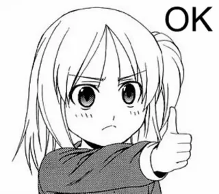 👍 18518fb2 OK Anime, Gadis, Ok, Jempol ke atas, Manga telegram sticker