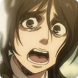 🤔 271590f2 anime, ketakutan, terkejut, Attack on Titan, ekspresi telegram sticker
