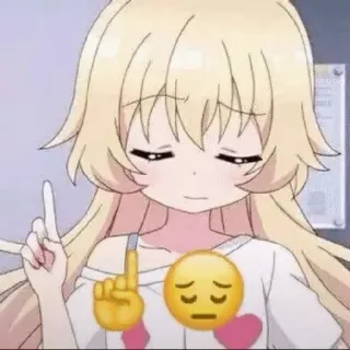 😔 81c8d005 anime, gadis, imut, emoji, jari telegram sticker