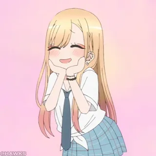 💫 910d5380 Marin Kitagawa My Dress-Up Darling Anime, Gadis, Imut, Senyum, Seragam sekolah telegram sticker