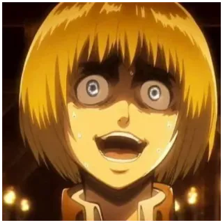😈 d023ee91 Armin Arlert Attack on Titan anime, manga, Attack on Titan, takut, terkejut telegram sticker
