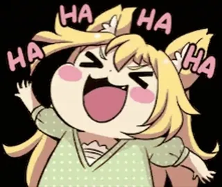 🤣 d812cfc5 HA HA HA HA tertawa, anime, kucing, bahagia, ceria telegram sticker