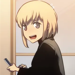 ✨ e792c08b Anime, Imut, Gadis, Telepon, Rambut Pirang telegram sticker