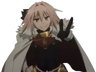 ✌ 51ad13af Astolfo Аниме, Манга, Победа, Мир whatsapp sticker