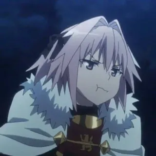 😠 654f9ca0 Astolfo Аниме, Персонаж, Розовые волосы, Серьезный, Манга whatsapp sticker