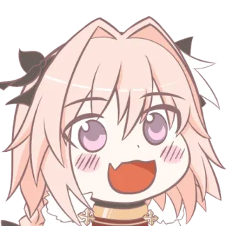 😄 69a12651 Astolfo Аниме, Манга, Милый, Персонаж, Фанатское творчество whatsapp sticker