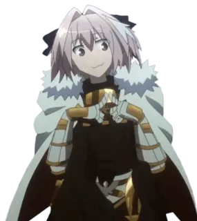 😅 8b40efee Astolfo аниме, персонаж, улыбающийся, милый whatsapp sticker