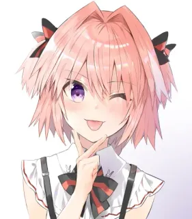 ✌️ db0504b4 Astolfo Fate Аниме, Милый, Розовые волосы, Трап, Каваий whatsapp sticker