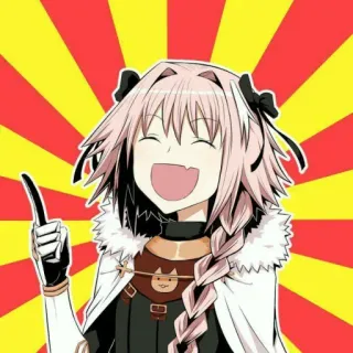 ✨ e4789786 Astolfo Аниме, Персонаж, Милый, Счастливый, Веселый whatsapp sticker