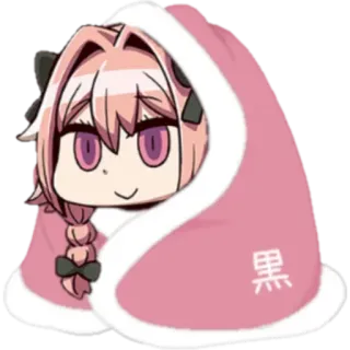🙂 e9d60943 Astolfo Fate/Grand Order 黑 Аниме, Милый, Кавай, Манга, Худи, Розовый, Чиби whatsapp sticker