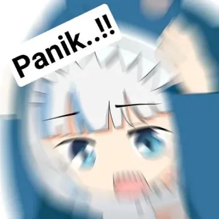 😵 85aa03ac Panik..!! paniek, anime, cartoon, angst, uitdrukking telegram sticker