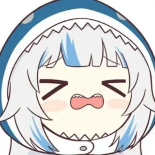 😖 89af07dc Gawr Gura Anime, Vtuber, Gawr Gura, Haai, Schattig telegram sticker