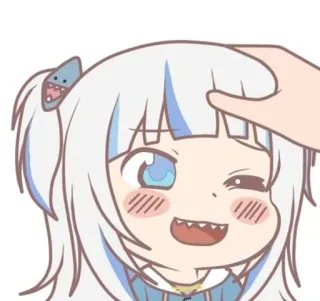 😊 f8159838 Gawr Gura Anime, Schattig, Vtuber, Haai, Gawr, Gura, Hoofdje aaien telegram sticker