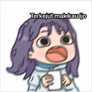 😤 6a6f4fad Terkejut mak kau ijo anime, chocado, surpreso, desenho animado, garota whatsapp sticker