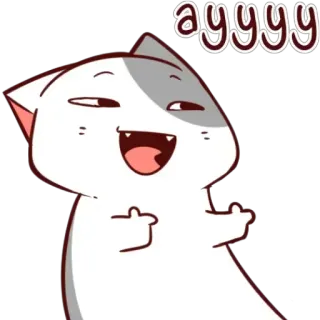 🤙 8a412ff7 ayyyy gato, dedo do meio, gesto, animal, engraçado, desenho animado whatsapp sticker