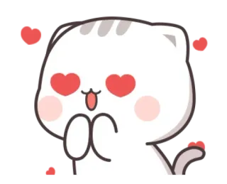 😍 b91e45c4 gato, amor, fofo, corações, feliz whatsapp sticker