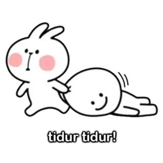 🙏 d307a0ed tidur tidur! coelho, animal, sono, fofo, personagem, dormindo whatsapp sticker