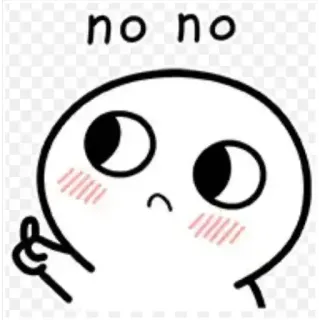 ❌ f0732768 no no fofo, desenho animado, rejeição, não, gesto de dedo whatsapp sticker