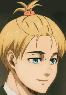 🥰 5202293b Armin Arlert Attack on Titan anime, blonde, smiling, character, cartoon whatsapp sticker