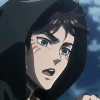 🤔 a64ec464 Eren Yeager Attack on Titan anime, attack on titan, eren yeager, hoodie whatsapp sticker