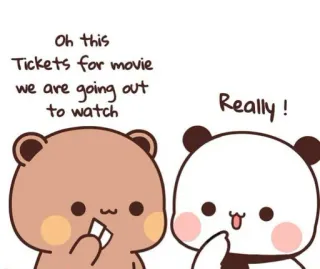 ❤️ 11a89d67 Oh this Tickets for movie we are going out to watch Really! niedźwiedzie, film, bilety, słodkie, kreskówka telegram sticker