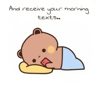 ❤️ 185962dd And receive your morning texts... niedźwiedź, rano, wiadomości, śpiący, słodki telegram sticker