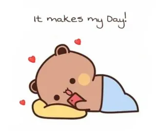 ❤️ 1936910e It makes my Day! niedźwiedź, słodki, miłość, serce, telefon, szczęśliwy telegram sticker