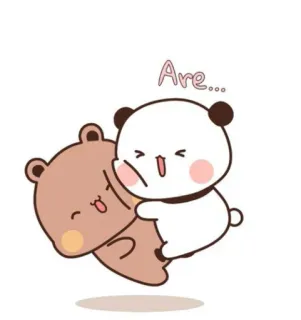 ❤️ 24ca4238 Are... słodki, panda, niedźwiedź, przytulanie, kawaii telegram sticker