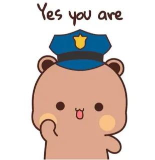 ❤️ b30fba4e Yes you are niedźwiedź, policja, słodkie, kreskówka, zwierzę telegram sticker