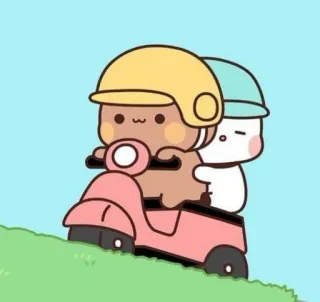 ❤️ c5b461fd słodkie, zwierzęta, motocykl, przyjaciele, kawaii telegram sticker