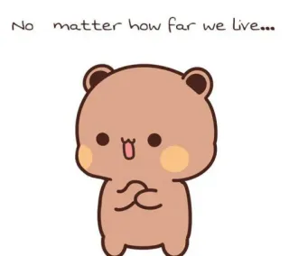 ❤️ d81c5123 No matter how far we live... miś, słodkie, miłość, dystans, przyjaciele telegram sticker