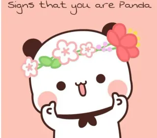 ❤️ d97bb90f Signs that you are Panda panda, słodki, wianek, kreskówka, znaki telegram sticker