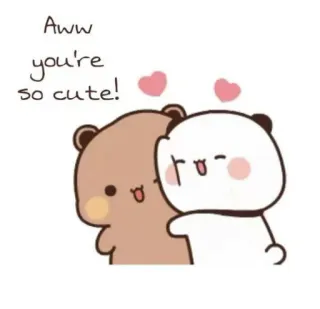 ❤️ f8f83b57 Aww you're so cute! słodkie, misie, miłość, serca, pozytywne, urocze telegram sticker