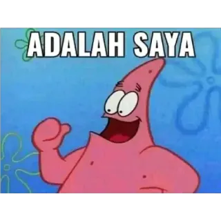 🙂 44f7adbf Patrick Star Spongebob Squarepants ADALAH SAYA patrick, estrela, bob esponja, desenho animado, meme telegram sticker