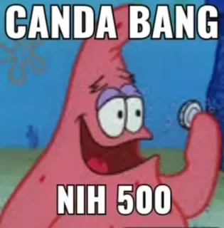 💸 d9fe85cd Patrick Star Spongebob Squarepants CANDA BANG
NIH 500 desenho animado, Patrick, Bob Esponja, Meme telegram sticker