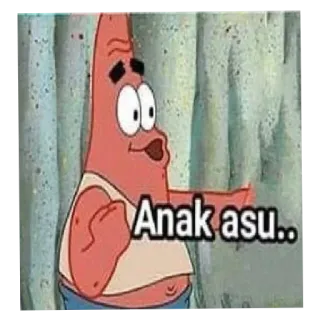 😆 fc80880d Patrick Star Spongebob Squarepants Anak asu.. patrick, spongebob, desenho animado, estrela do mar, insulto telegram sticker