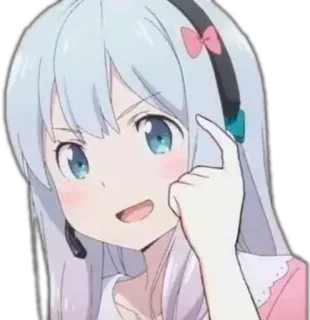 🤫 3dc58fa4 anime, meisje, schattig, koptelefoon, denkend whatsapp sticker