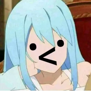 🤔 52a9727a Anime, Schattig, Personage, Lichtblauw haar, Cartoon whatsapp sticker