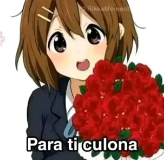 🏵 58721f64 Para ti culona anime, bloemen, meisje, rozen, cartoon whatsapp sticker