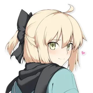 ❤ 843774ca anime, meisje, glimlachend, schattig, cartoon whatsapp sticker