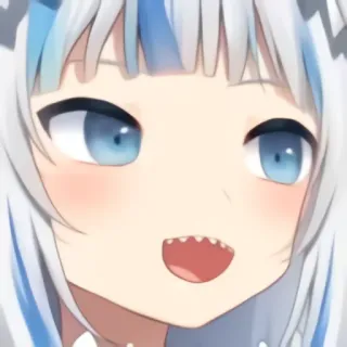 🥺 851a432e Gawr Gura vtuber, anime, haai, hololive, schattig whatsapp sticker