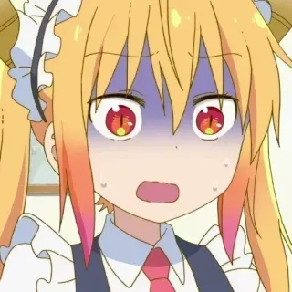 💈 9c63c312 Tohru Miss Kobayashi's Dragon Maid Anime, Draak, Schattig, Maid, Tohru whatsapp sticker