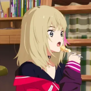 🧐 a5a6ae00 Anime, Meisje, Eten, Schattig whatsapp sticker