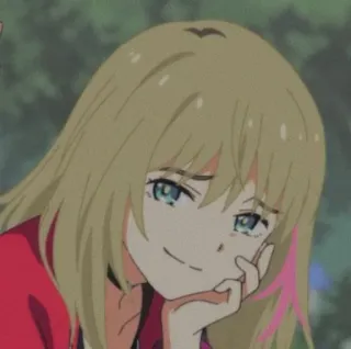 😉 afb90a96 anime, meisje, blond, glimlach, schattig whatsapp sticker