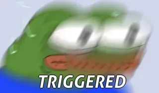 🙂 52a151c9 Pepe the Frog TRIGGERED пепе, лягушка, триггер, мем whatsapp sticker