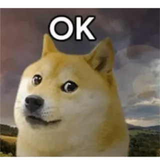🤔 600e713c Doge OK собака, мем, ок, животное, смешно whatsapp sticker