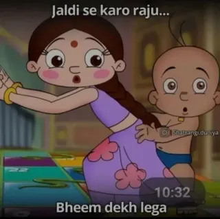 😈 b57879fa jaldi se karo raju...
Bheem dekh lega whatsapp sticker