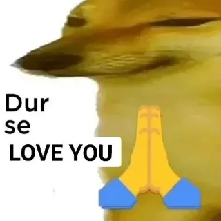 🙂 e37745f4 Dur se LOVE YOU собака, мем, любовь, Чимс, молиться whatsapp sticker