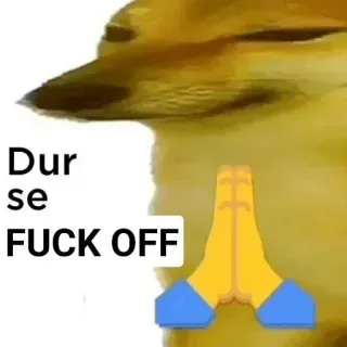 🙂 f1607491 doge FUCK OFF Мем, Доге, Злой, Оскорбление whatsapp sticker